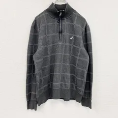NAUTICA　ノーティカ　ハーフジップスウェット/トレーナー　チェック柄　灰色　グレー　Ｍサイズ　古着