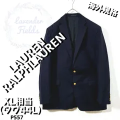 ローレンラルフローレン紺ブレザーP557〇大きいサイズRALPHLAURENポロXLアメリカ古着