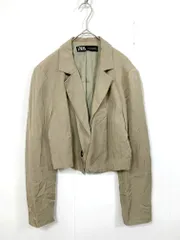 ZARA ザラ ショート テーラード ジャケット sizeL/ベージュ ■■レディース
