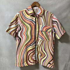 Paul Smith LONDON ポールスミス 90's Y2K archive ナイロン マーブル マルチストライプ ジップ シャツ ジャケット size.M マルチカラー