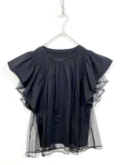 Rope Picnic ロペピクニック GDM14670 チュールフリルトップス プルオーバー size38/黒 ■◆レディース