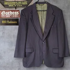 【最高級USA製】Gordons 100%カシミヤ XL相当 紺 アメリカ製 テーラードジャケット ネイビー ヴィンテージ