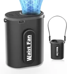 即日・翌日発送❣️1794m 腰掛け扇風機 ベルトファン 首掛け/手持ち/腰掛け/卓上 4WAY 7000mAh大容量 ハンディファン LED指示ランプ付き 超強風4段階風量 USB充電式 Type-C5V/2A急速充電 首掛けストラップ付 両面クリップ