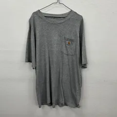 Y206 carhartt Tシャツ 2XL相当 グレー ワンポイントロゴ カーハート 古着卸 アメリカ仕入