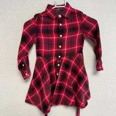 ポロラルフローレン ガールズ チェック ワンピース 3T