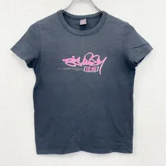 STUSSY　ステューシー　半袖プリントTシャツ　ピチT　黒　ブラック　Mサイズ　古着
