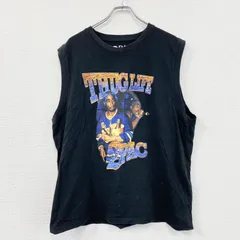 2PAC トゥーパック タンクトップ/ノースリーブ ラッパーT 黒 ブラック 