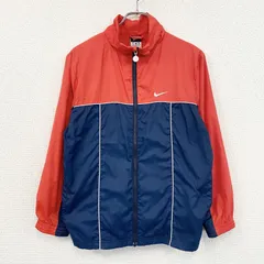 NIKE　ナイキ　フルジップジャケット　スウッシュ　赤　レッド　紺　ネイビー　Lサイズ　古着