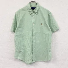RALPH LAUREN　ラルフローレン　半袖ボタンダウンシャツ　オックスフォード　緑　グリーン　Lサイズ　古着
