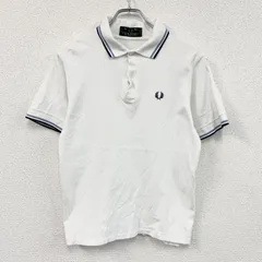FRED PERRY　フレッドペリー　半袖ポロシャツ　刺ロゴ　白　ホワイト　40サイズ　古着