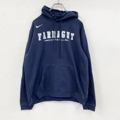 NIKE　ナイキ　スウェットパーカー/フーディー　スウッシュ　デカロゴ　紺　ネイビー　Mサイズ　古着