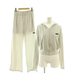 スナイデル SNIDEL 25SS セットアップ UVカットパーカー ジップアップ UVカットパンツ ドロスト イージー ラメ ONE シルバー /MY ■OS