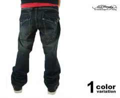 【在庫処分】 ED HARDY エドハーディー デニムパンツ フラップポケット ウォッシュ ワンポイント 40インチ [2430FPS]