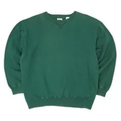オールドギャップ OLD GAP 90s 90年代 ブランクスウェット  MADE IN USA アメリカ製 無地 前V ヴィンテージ 古着 メンズ スウェット トレーナー グリーン M【中古】