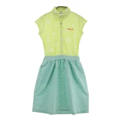 サイズ：XS ADIDAS GOLF アディダスゴルフ A04437 シアサッカードッキング 半袖ワンピース チェック柄 グリーン系 [240101659061] ゴルフウェア レディース ストスト