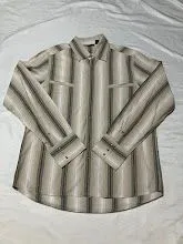 【00s KENNETH COLE】モード ストライプシャツ XL グレー Y2Kのサムネイル
