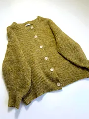 美品 VANNIE U ヴァニーユー ミックスオーバーニット カーディガン sizeF/グリーン ◇■レディース