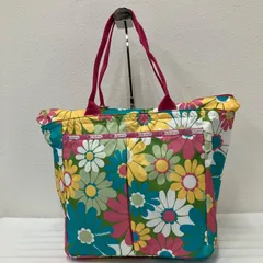 1979　LeSportsac レスポートサック　トートバッグ　ハンドバッグ　花柄　フラワー　ピンク　グリーン　ブルー　イエロー　レディース　軽量　カジュアル　シンプル