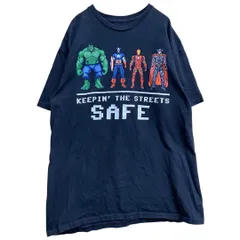 マーベル　メンズＴシャツ　Ｌ　黒　アベンジャーズ　ヴィンテージ風【2924】