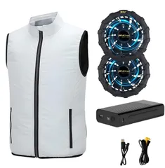 [MIDIAN] 空調作業服 ファン付きベスト 30V超高出力 25000mAh大容量バッテリーセット 5段階風量調節 3D循環強力送風 男女兼用 熱中症対策 PSE認証済ri 1c8191f1