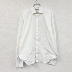 Christian Dior　クリスチャンディオール　長袖シャツ　ドレスシャツ　ダブルカフス　比翼仕立て　白　ホワイト　　古着