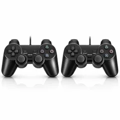 PS2 コントローラー 2個セット 有線 プレイステーション2 対応/デュアルショック互換 振動機能付き アナログ 十字キー