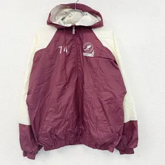 ～90s　Team advantage　ハーフジップナイロンプルオーバージャケット　ヴィンテージ　ボルドー　Mサイズ　古着