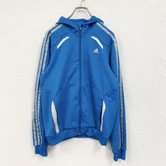 adidas　アディダス　トラックジャケット/ジャージ　パフォーマンスロゴ　青　ブルー　　古着
