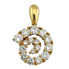 K18 ローズヴィフ ダイヤモンド 0.90ct イニシャルS ペンダントトップ 