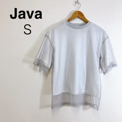 Java ジャバ チュールレイヤードTシャツ 半袖 シアー バックプリント ホワイト レディース 重ね着風トップス 夏 涼しい White Sheer Tee Sのサムネイル
