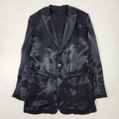 ヨウジヤマモト　テーラードジャケット　ワイズ　Y's サテンジャケット　レア　黒　3B Youji yamamoto レディース L XL相当のサムネイル