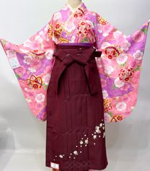 桜柄 二尺袖着物 袴セット ピンク ベージュ 卒業式 150〜160cm - メルカリ