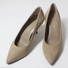02【美品】BRUNO MAGLI パンプス 36.5 23.0～23.5 ベージュ スエード ピンヒール トップリフト新品交換済みのサムネイル