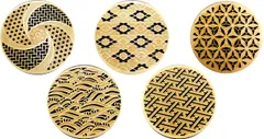 【純日本製】 高精度立体加工 和の伝統文様コースター (5枚組)送料無料 44b691fd
