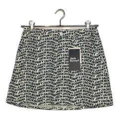 未使用品 レディース ジャックバニー Jack Bunny!! スカート 1(M) 白×紺 一体型インナーパンツ ロゴ総柄