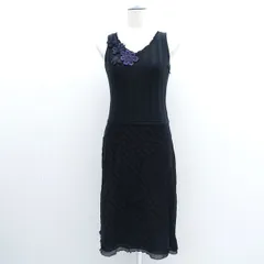 COMME CA DU MODE / コムサデモード ◆ワンピース/ノースリーブ/花ワッペン/ブラック/サイズ9 00-05OC03 【レディース/ガールズ/LADY/女性/婦人】 【古着】 レディースファッション【中古】 