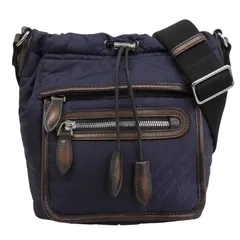 ベルルッティ BERLUTI ショルダーバッグ スクリット ナイロン/レザー ネイビー/ブラウン 中古 新入荷 OB2800のサムネイル