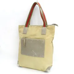 GUCCI / グッチ ■トートバッグ シェリーライン キャンバス レザー カーキベージュ 0190401  1956 【バッグ/バック/BAG/鞄/カバン】 ブランド【中古】 