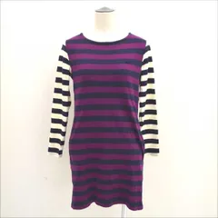 LACOSTE / ラコステ ◆ワンピース/ボーダー柄/クールネック/パープル/サイズ34(S) EF3421  レディースファッション