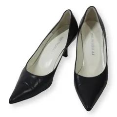 14【美品】ブルーノマリ BRUNO MAGLI パンプス 34.5 21.5～22.0cm ブラック 黒 本革 天然皮革 イタリア製