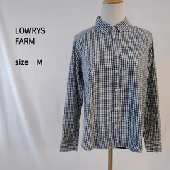 ［ローリーズファーム］ 長袖ギンガムチェックシャツ ネイビー カジュアル 春コーデ