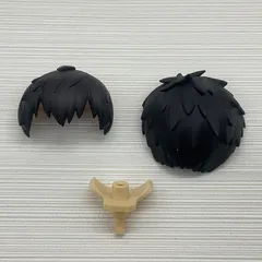 現状品　ねんどろいど 同田貫正国 髪パーツ　ヘアパーツ　刀剣乱舞 -ONLINE-　小キズ使用感あります　黒髪　短髪　写真にあるもののみバラ売り不可