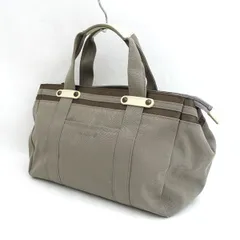 agnes b / アニエスベー ■ハンドバッグ キャンバス レザー グレー 白 【バッグ/バック/BAG/鞄/カバン】 ブランドB【中古】 