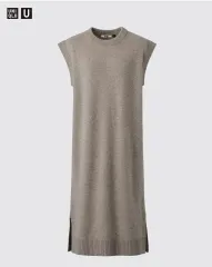 (The First価格)(新品) UNIQLO U (LEMAIRE ルメール) ラムウール ONE PIECE (ブルー ベージュ)