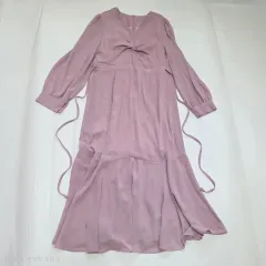 総丈128cm シフォン ロング丈ワンピース リーリボン