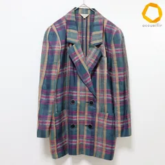 レリアン Leilian ジャケット テーラード リネン混 金釦 チェック レディース [x1002530]