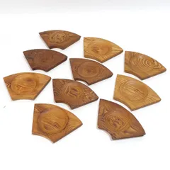 天然木 ◆【茶道具】天然木/杉茶托揃（10枚組） 茶道具 雑貨 アンティーク ギフト【中古】 