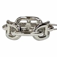 未使用品★HERMES エルメス スカーフリング 90 レガートシェーヌダンクル シルバー 箱・保存袋付き レディース