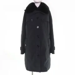 美品☆BURBERRY LONDON バーバリーロンドン フォックスファー・ノバチェックダウンライナー付 コート ブラック 42 正規品 レディース
