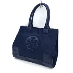 TORY BURCH / トリーバーチ ■トートバッグ エナメルレザー ナイロン ネイビー 【バッグ/バック/BAG/鞄/カバン】 ブランド【中古】 